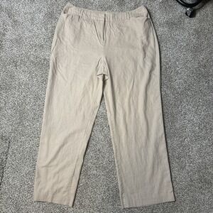Cato Womens Beige LinenBlend‎ Wide Leg Pants Sz  20W Casual Work Linen Pants